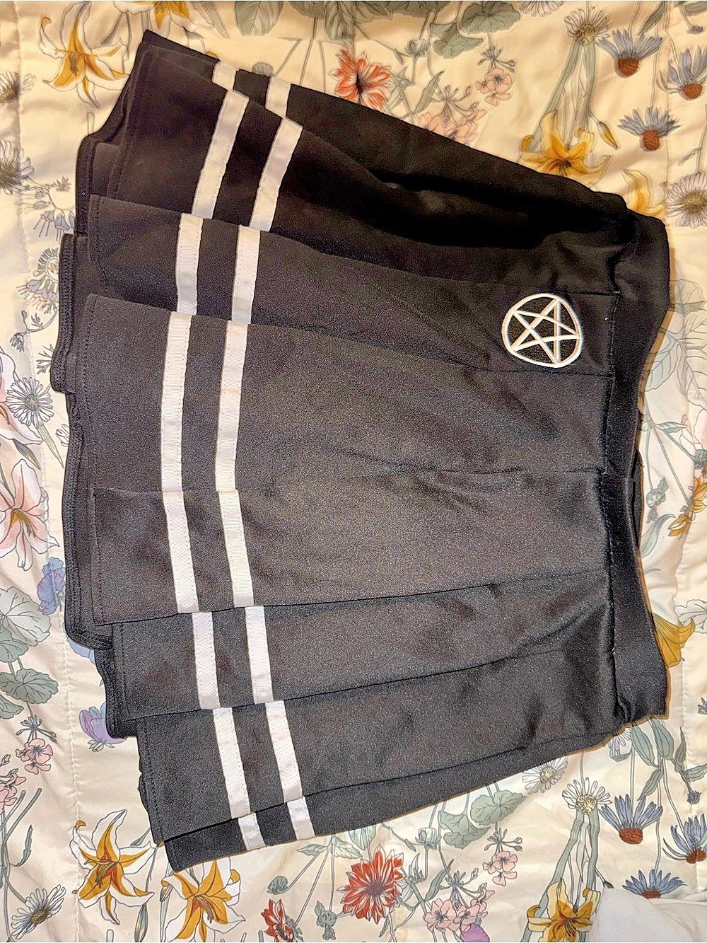 Spencer's Black & Silver Striped Mini Skirt